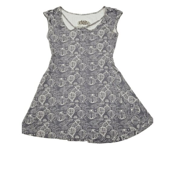 Effies Heart Dress gray grey hot air Balloon mod cloth sz small short sleeveless - Picture 1 of 7